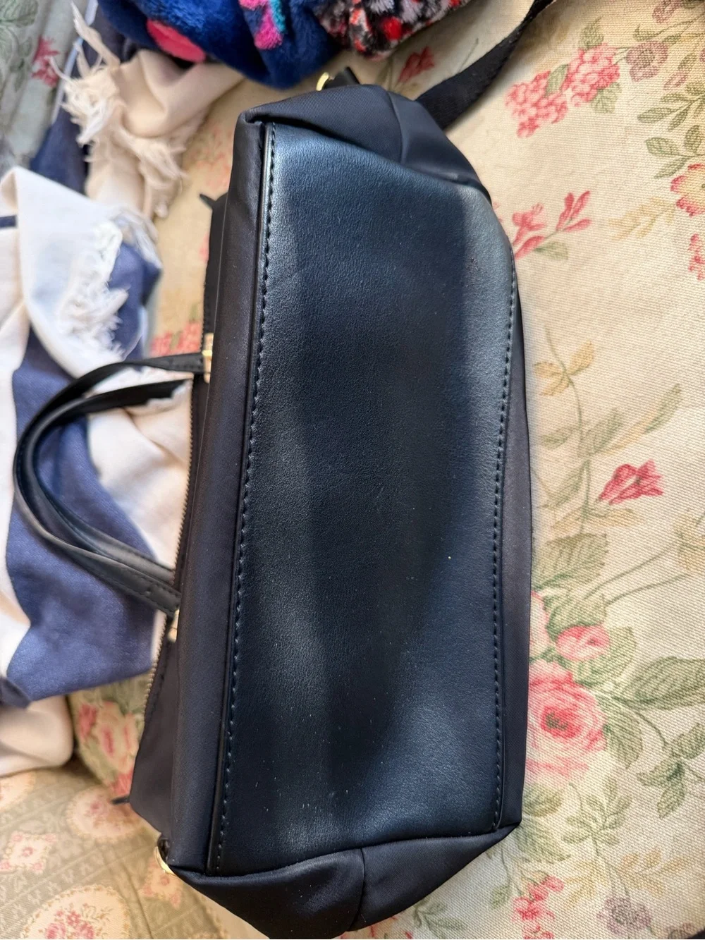 Tommy Hilfiger Black Satchel with Gold-Tone Medallion